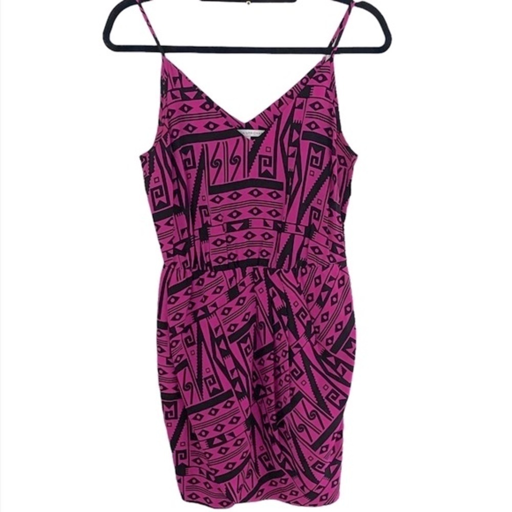 Amanda Uprichard Silk Print Tulip Hem Mini Dress